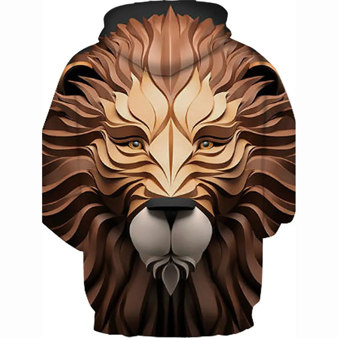 3D Printed Punk & Gothic Hoodie - Exaggerated Wild Animals Pullover