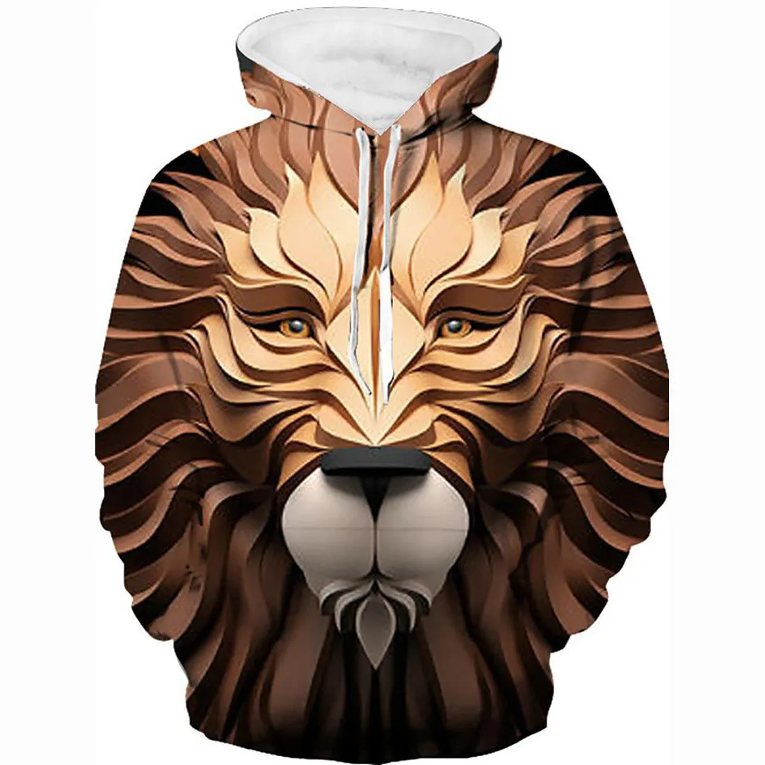 3D Printed Punk & Gothic Hoodie - Exaggerated Wild Animals Pullover