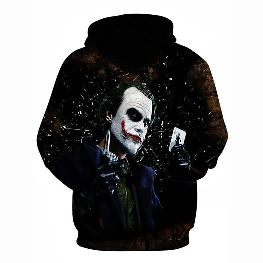 3D Printed The Joker Geometric Hooded Pullover Hoodie