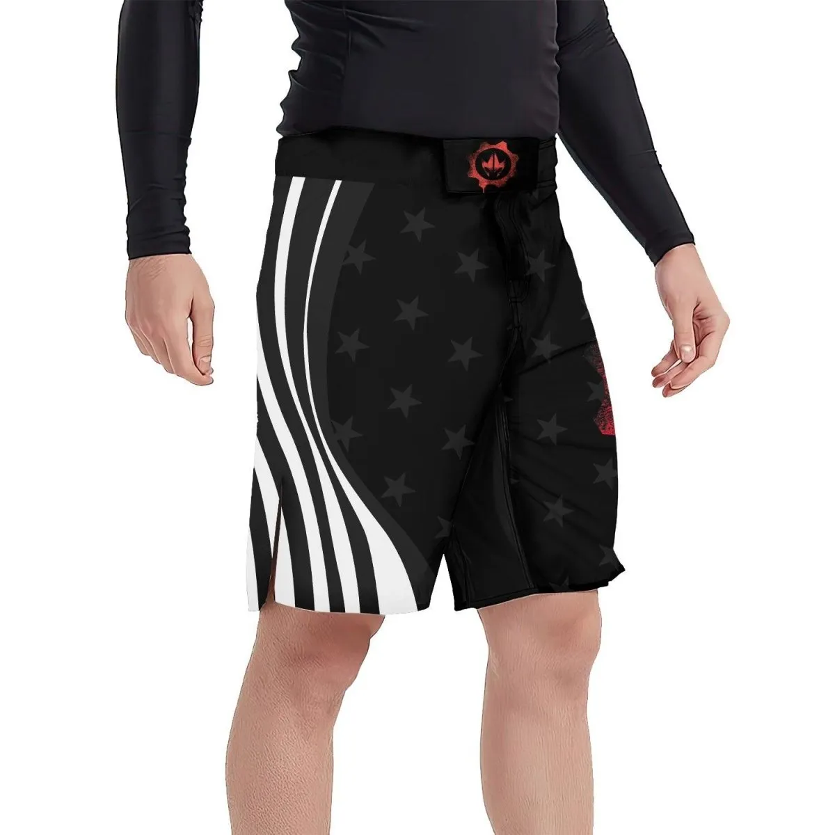 American Flag Black Fight Shorts
