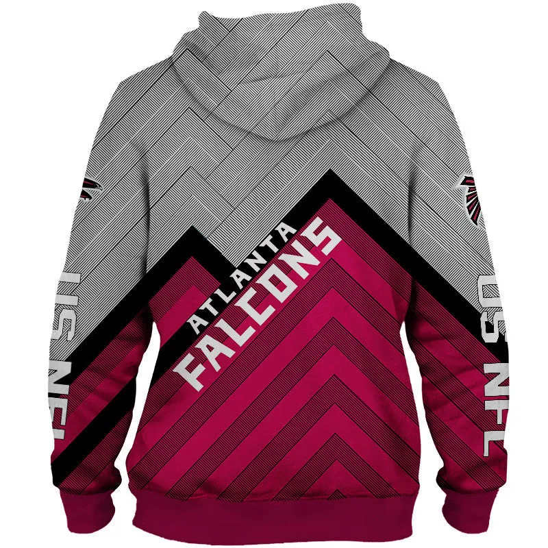 Atlanta Falcons NFL Rugby Team Printed Zip Up Hoodie