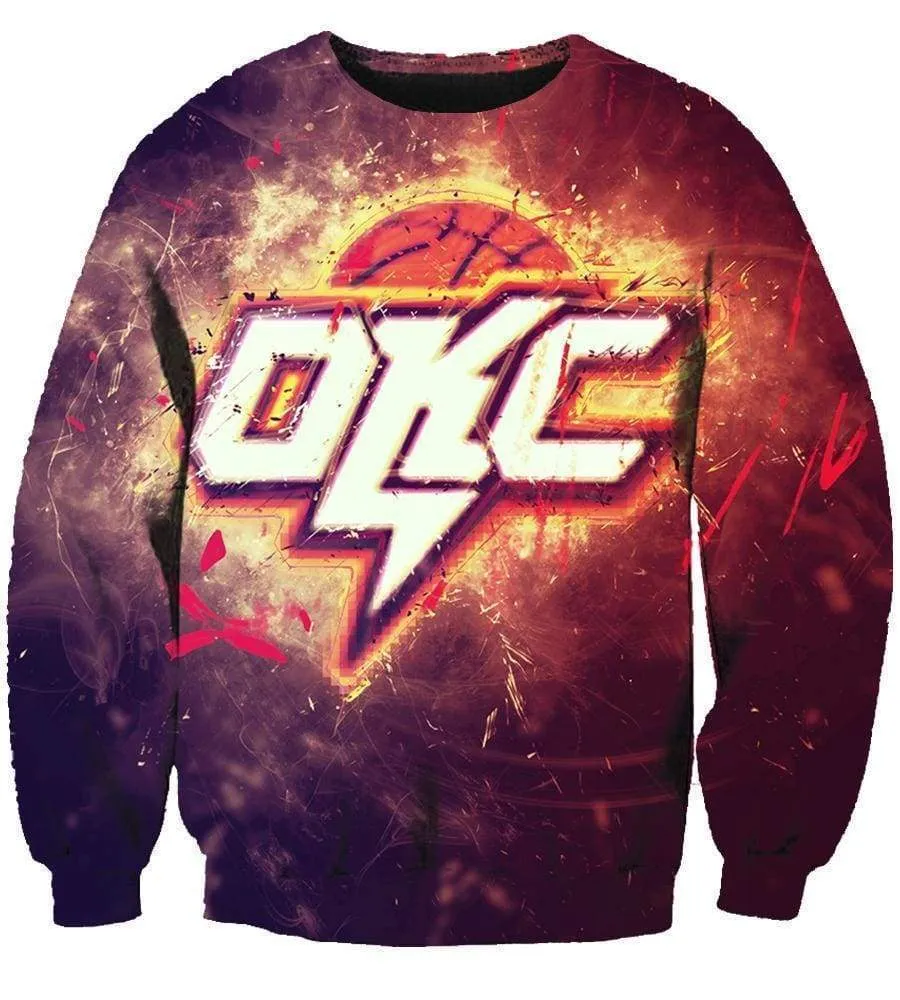 Basketball Oklahoma City Thunder Hoodies - Pullover Thunder 3D Hoodie