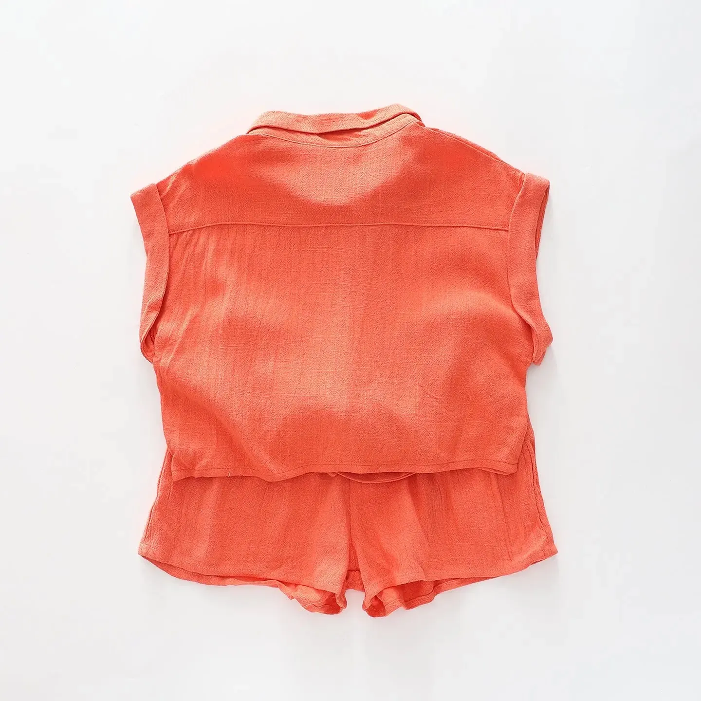 Coral Top and Shorts Set