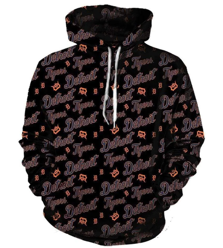 Detroit Tigers Hoodies - Pullover Black Hoodie