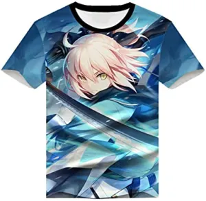 Fate Zero Fate/Stay Night Hoodies - Saber 3D Printed Anime T-Shirt Funny Short Sleeve Tee Tops
