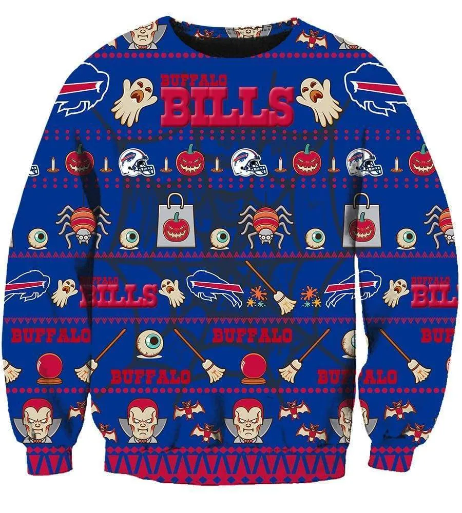 Halloween Buffalo Bills Hoodies - Pullover Blue Hoodie