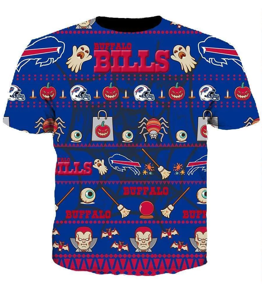 Halloween Buffalo Bills Hoodies - Pullover Blue Hoodie