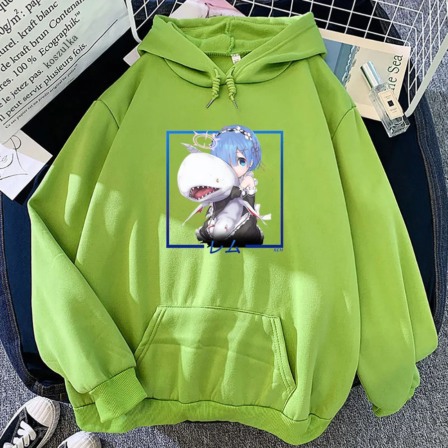 Japan Anime Re:ZERO Starting Life In Another World Kawaii Rem Hoodies Fashion Cartoon Casual Sweatshirt