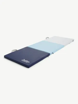 Justice 6'  Three Folding Gymnastics Mat with Carry Handles, 1.5 Inch Thick Firm High Density EPE Foam Core , Multi Color, Blue