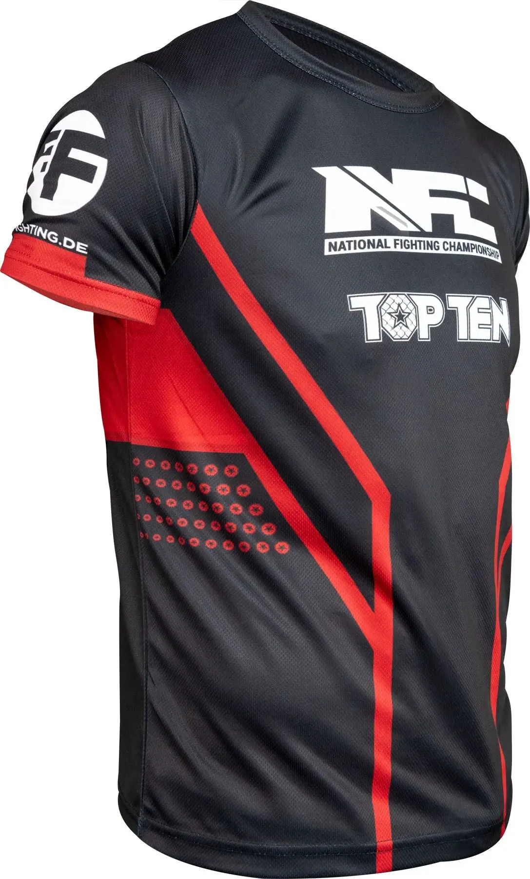 T-Shirt - TOP TEN - 'NFC' - Sort-Rød