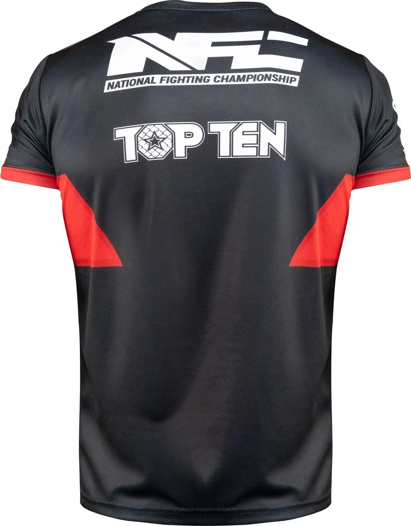 T-Shirt - TOP TEN - 'NFC' - Sort-Rød